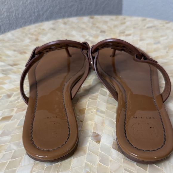 Tory Burch Brown Logo Thong Sandals size 8 - Picture 6 of 11